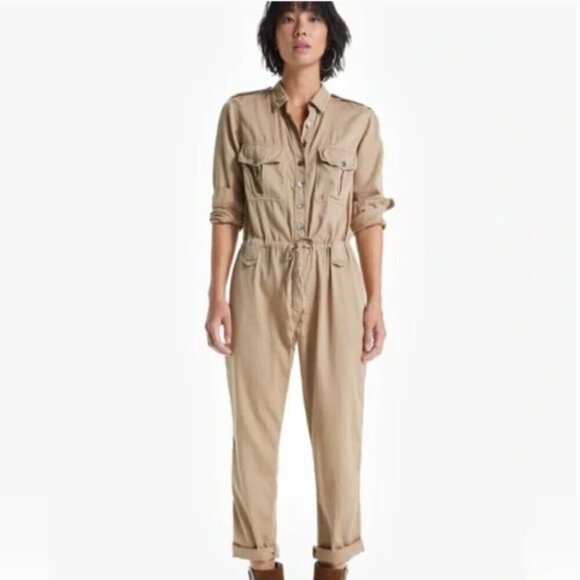 Xirena Wylder Twill Jumpsuit in Tan sz L - Picture 1 of 6